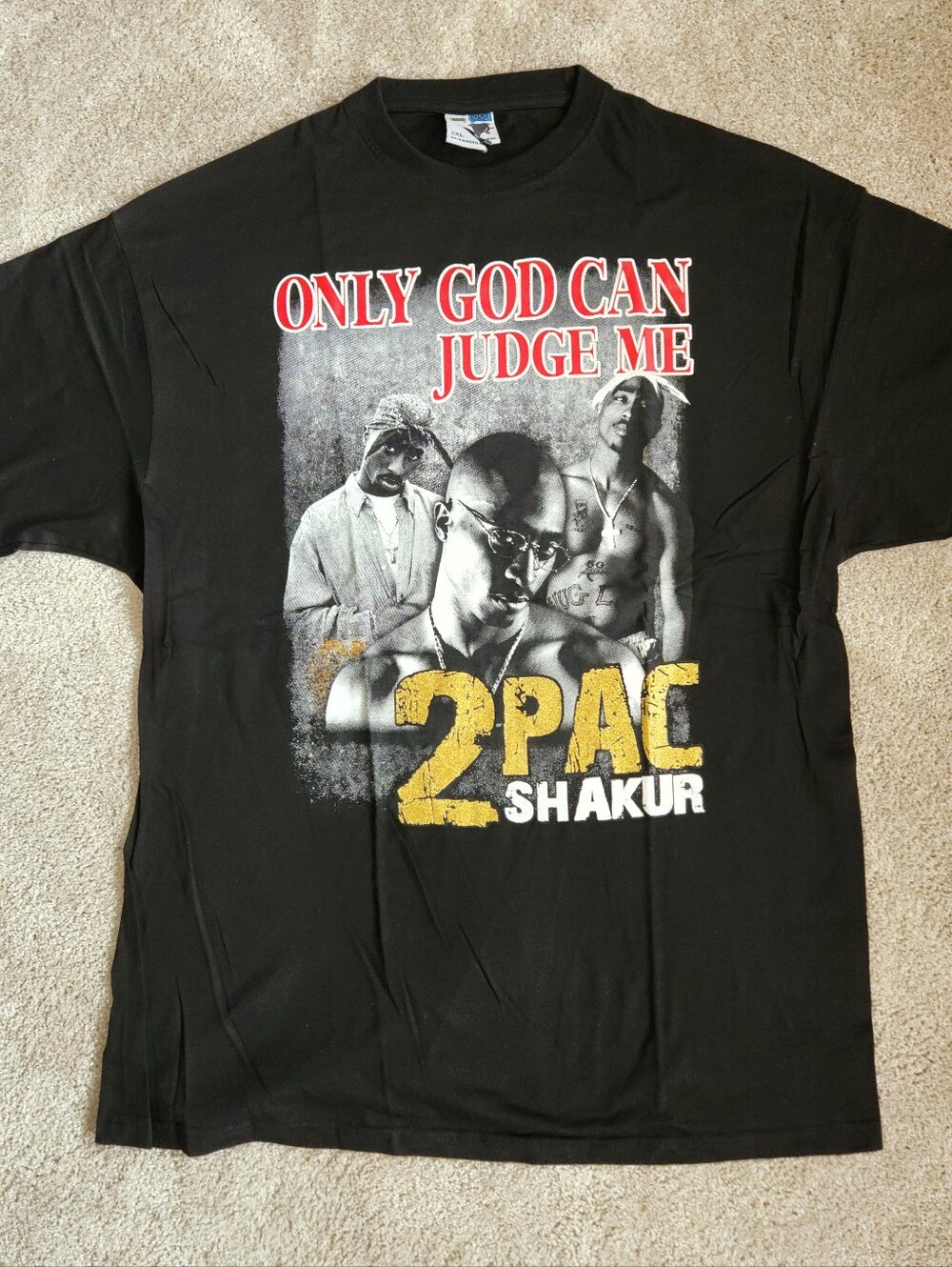 2pac Shakur Only God Can Judge Me Rap Tee Black T-Shirt Size XXL